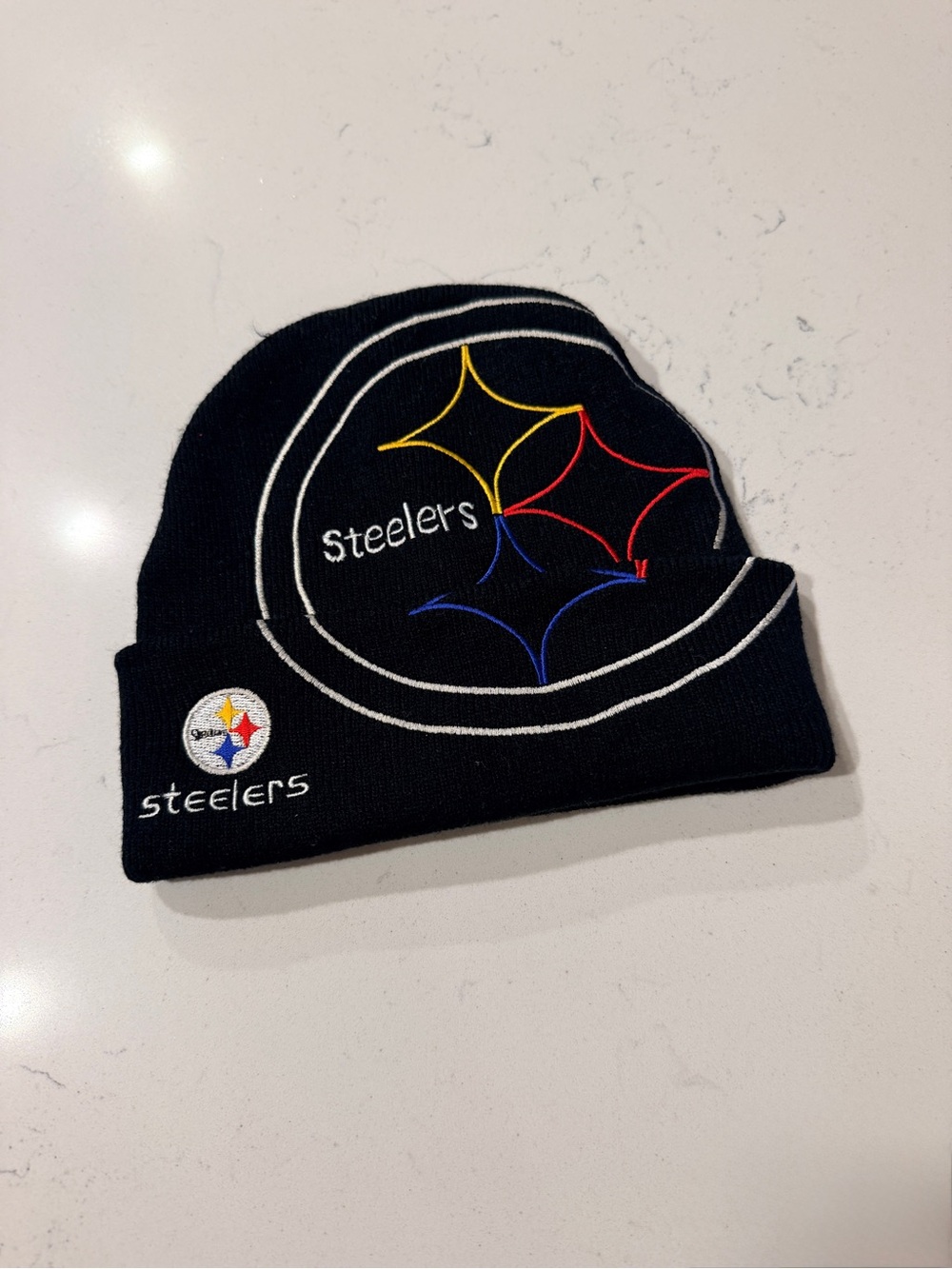 Women’s Black Knit Steelers Beanie Hat